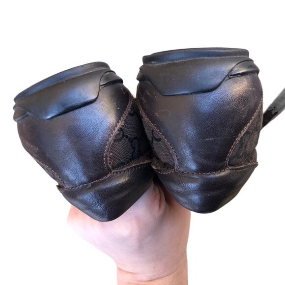 GUCCI Shoes Brown Guccissima Leather Velcro Sneakers Size 44 AUTHENTIC - Picture 10 of 16